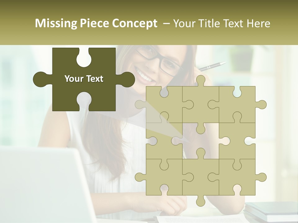 The Girl At The Laptop PowerPoint Template