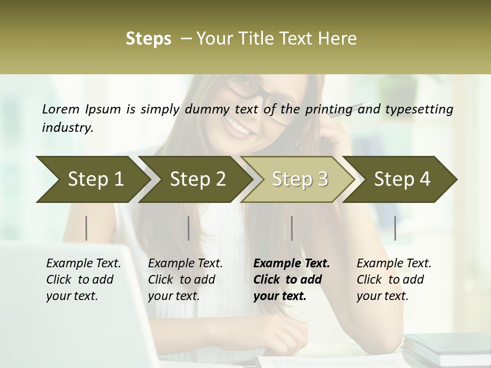 The Girl At The Laptop PowerPoint Template