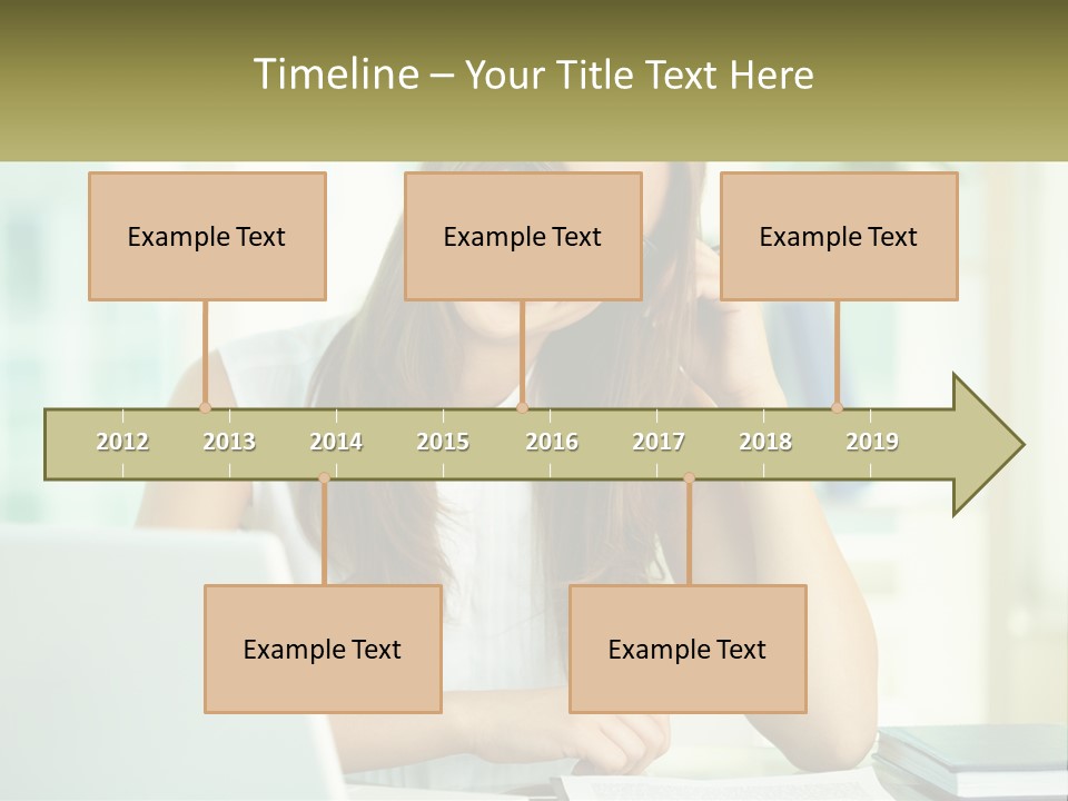 The Girl At The Laptop PowerPoint Template