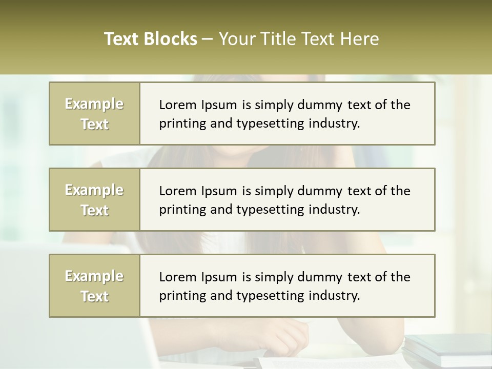 The Girl At The Laptop PowerPoint Template