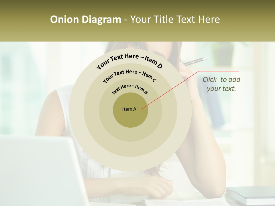 The Girl At The Laptop PowerPoint Template