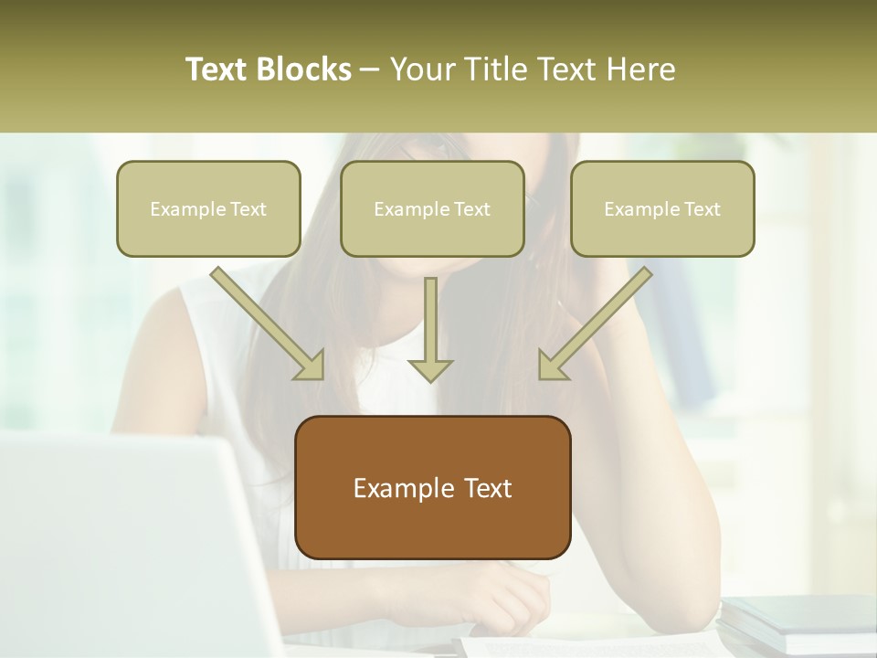 The Girl At The Laptop PowerPoint Template