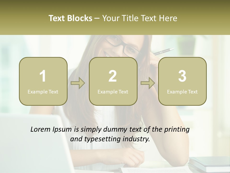 The Girl At The Laptop PowerPoint Template