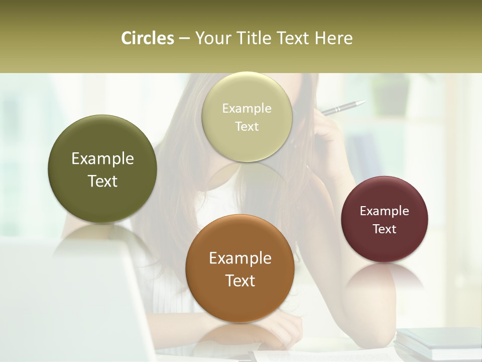 The Girl At The Laptop PowerPoint Template