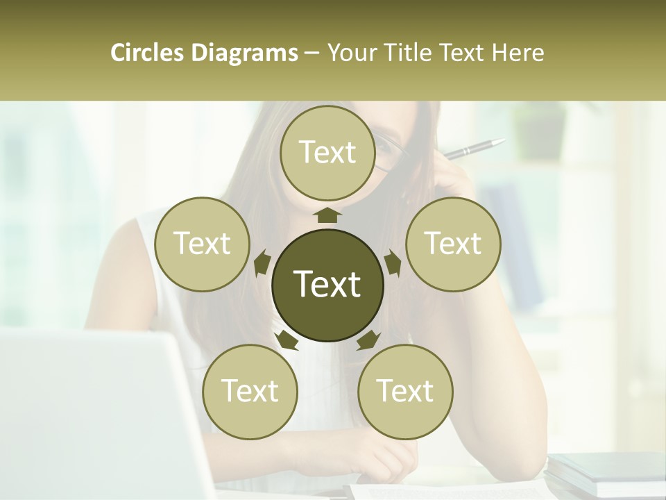 The Girl At The Laptop PowerPoint Template