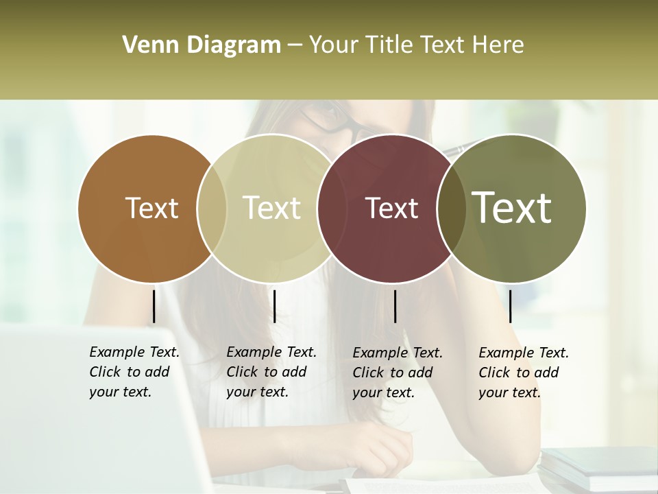 The Girl At The Laptop PowerPoint Template