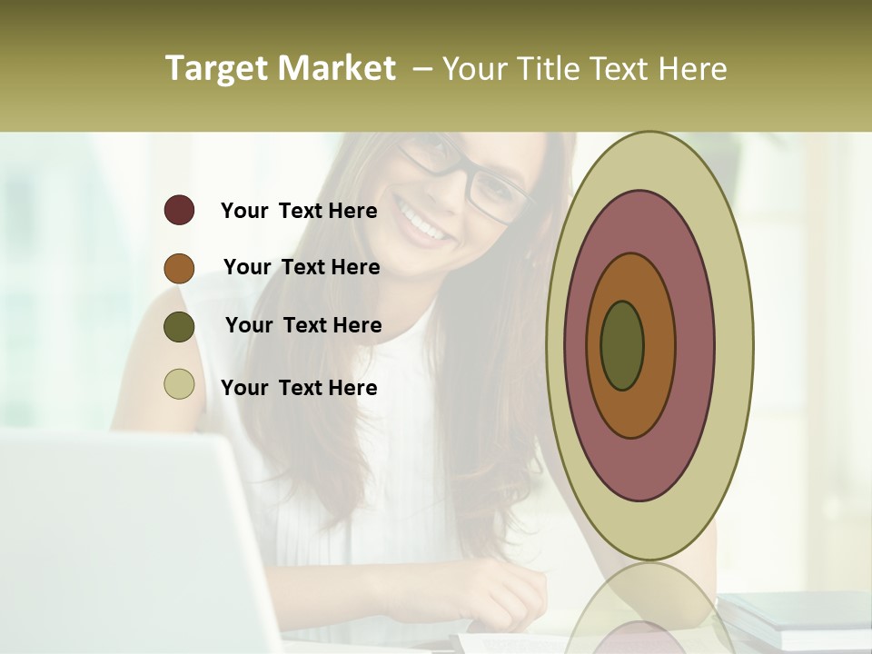 The Girl At The Laptop PowerPoint Template