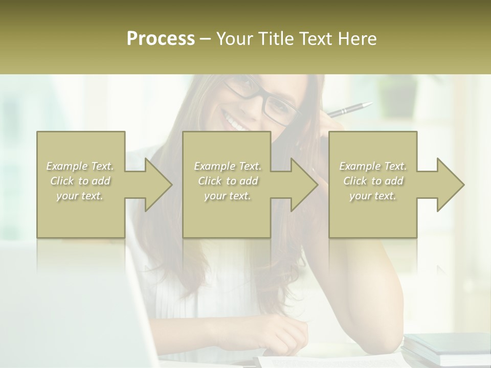The Girl At The Laptop PowerPoint Template