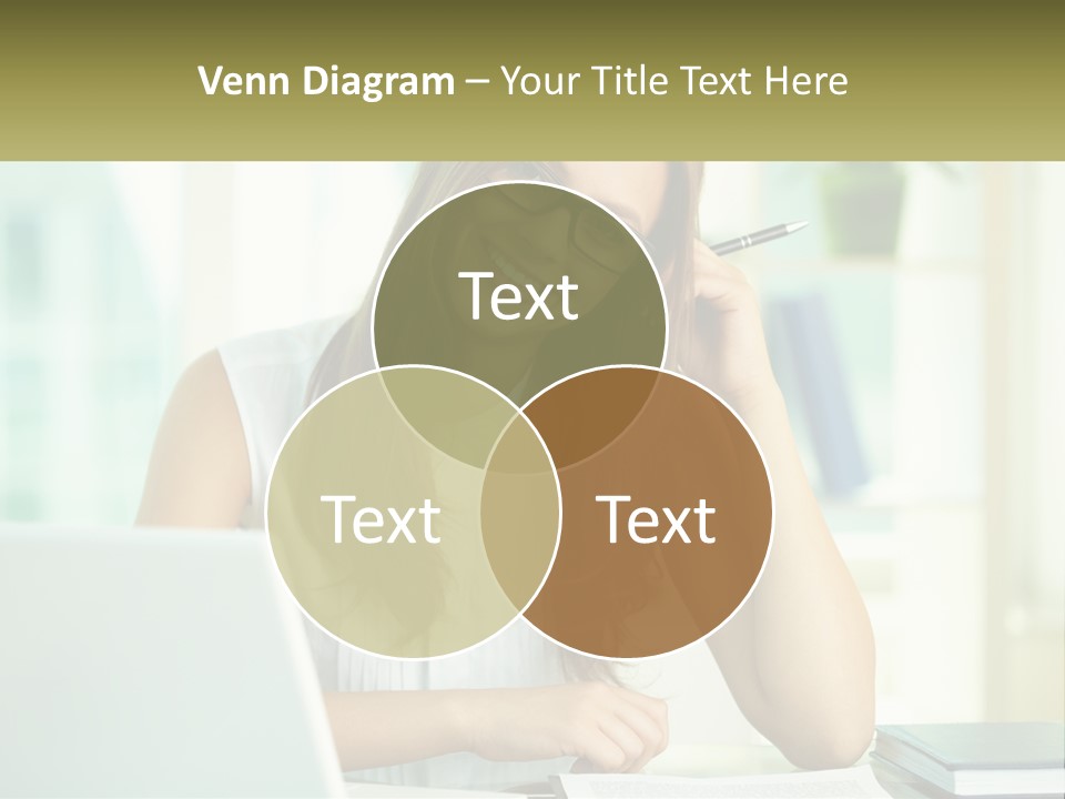 The Girl At The Laptop PowerPoint Template