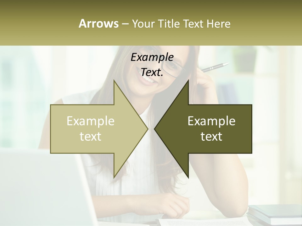 The Girl At The Laptop PowerPoint Template