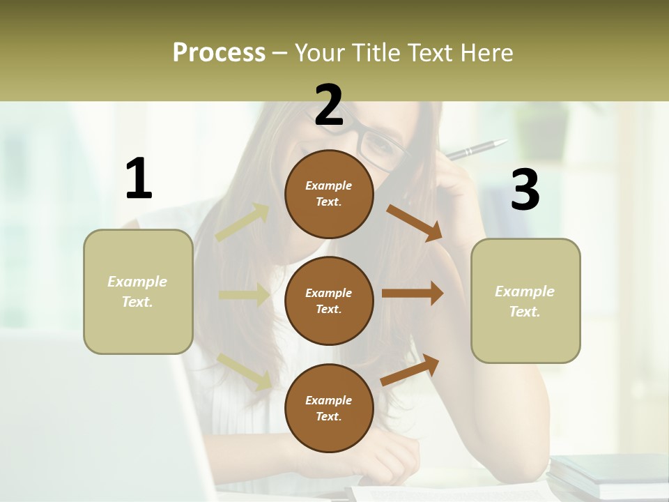 The Girl At The Laptop PowerPoint Template