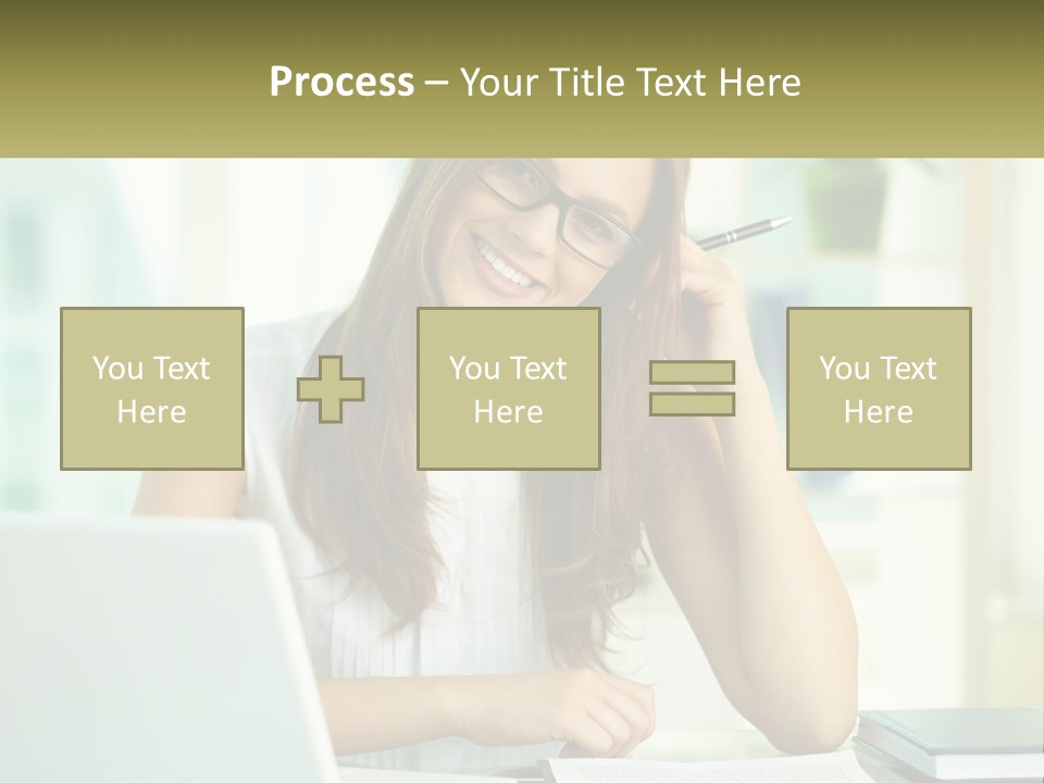 The Girl At The Laptop PowerPoint Template