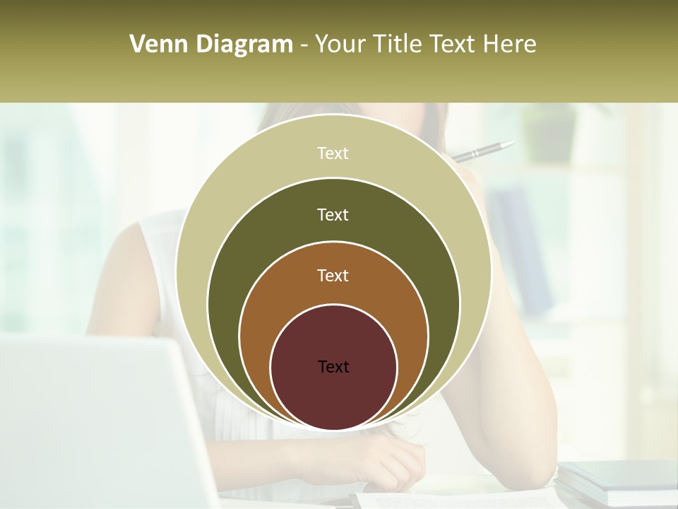 The Girl At The Laptop PowerPoint Template