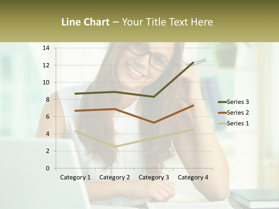 The Girl At The Laptop PowerPoint Template