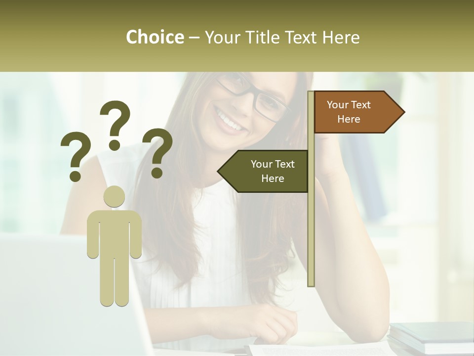 The Girl At The Laptop PowerPoint Template