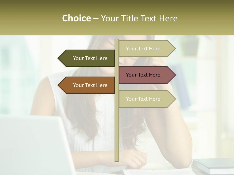 The Girl At The Laptop PowerPoint Template