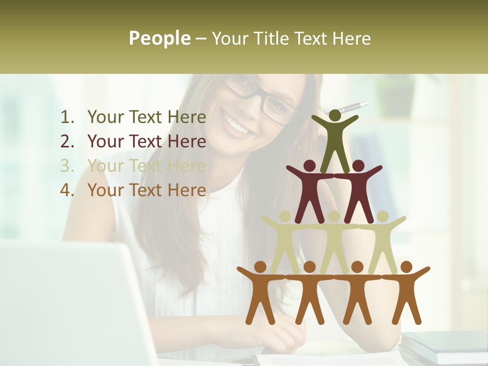 The Girl At The Laptop PowerPoint Template