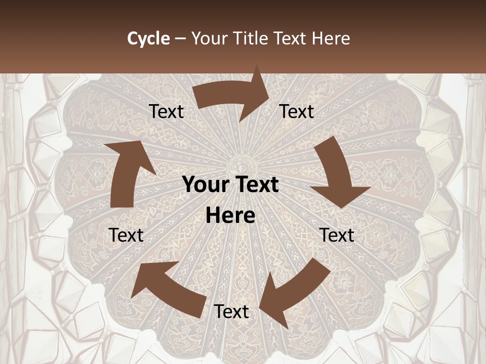 A Picture Of A Circular Object With A Name On It PowerPoint Template