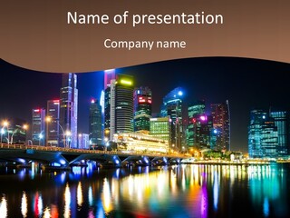 Wonderful Night City PowerPoint Template