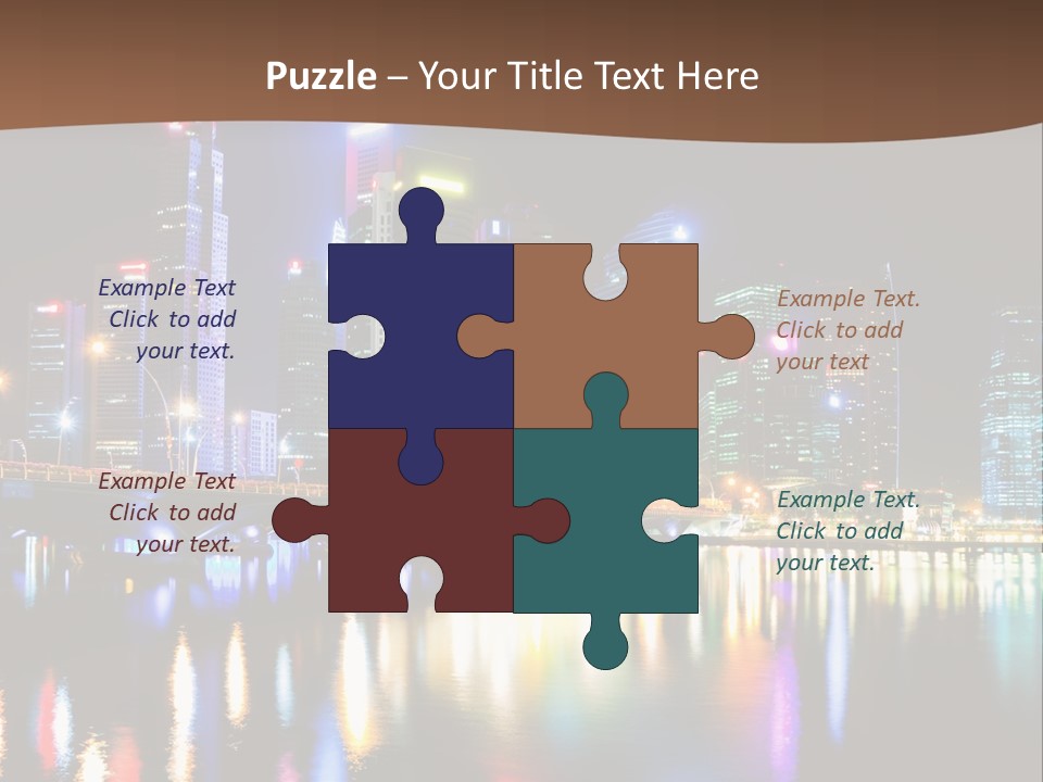 Wonderful Night City PowerPoint Template