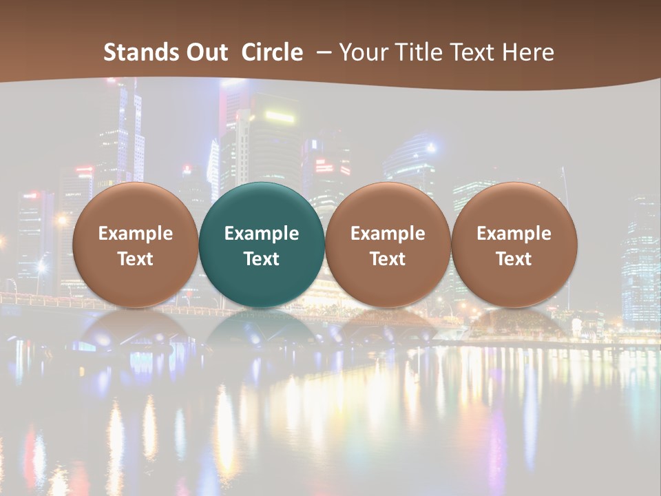 Wonderful Night City PowerPoint Template