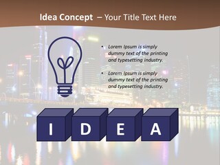 Wonderful Night City PowerPoint Template