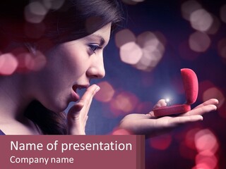 Offer A Girl A Ring And A Heart PowerPoint Template