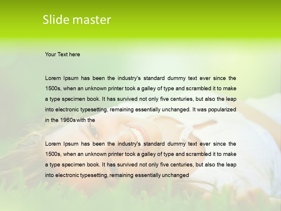 Girl Lying In The Grass PowerPoint Template