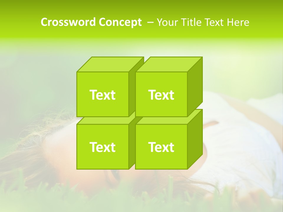 Girl Lying In The Grass PowerPoint Template