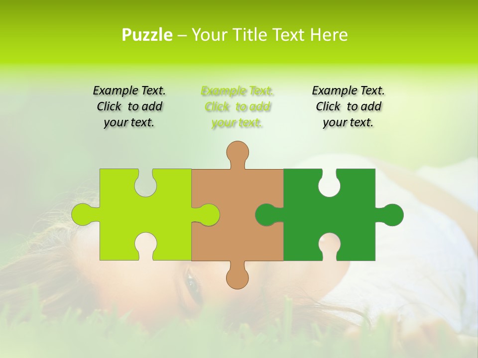 Girl Lying In The Grass PowerPoint Template