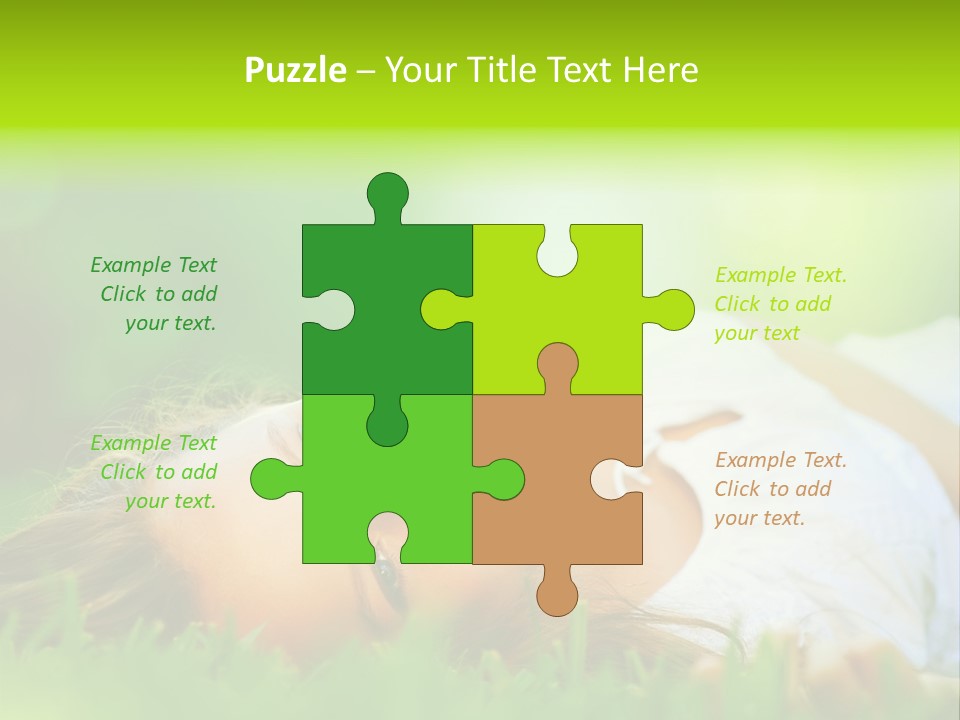 Girl Lying In The Grass PowerPoint Template