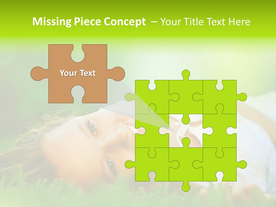 Girl Lying In The Grass PowerPoint Template