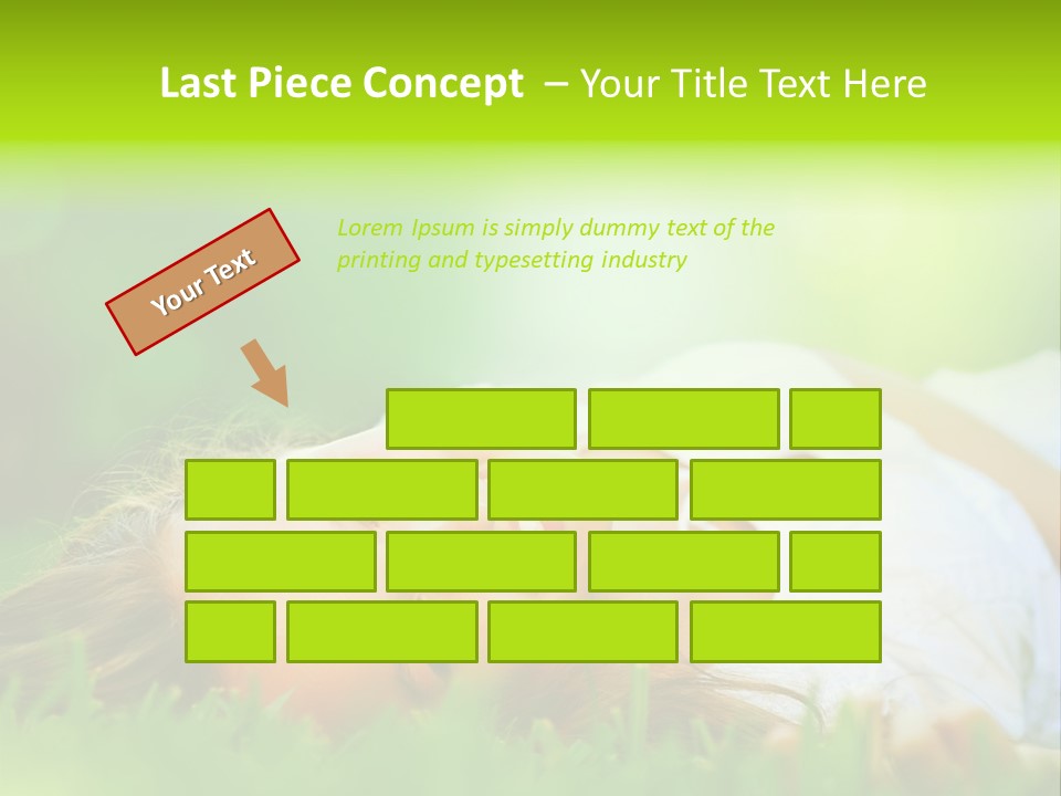 Girl Lying In The Grass PowerPoint Template