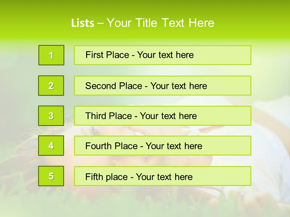 Girl Lying In The Grass PowerPoint Template