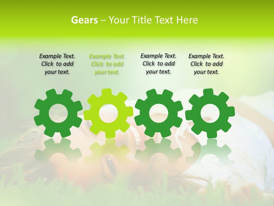 Girl Lying In The Grass PowerPoint Template