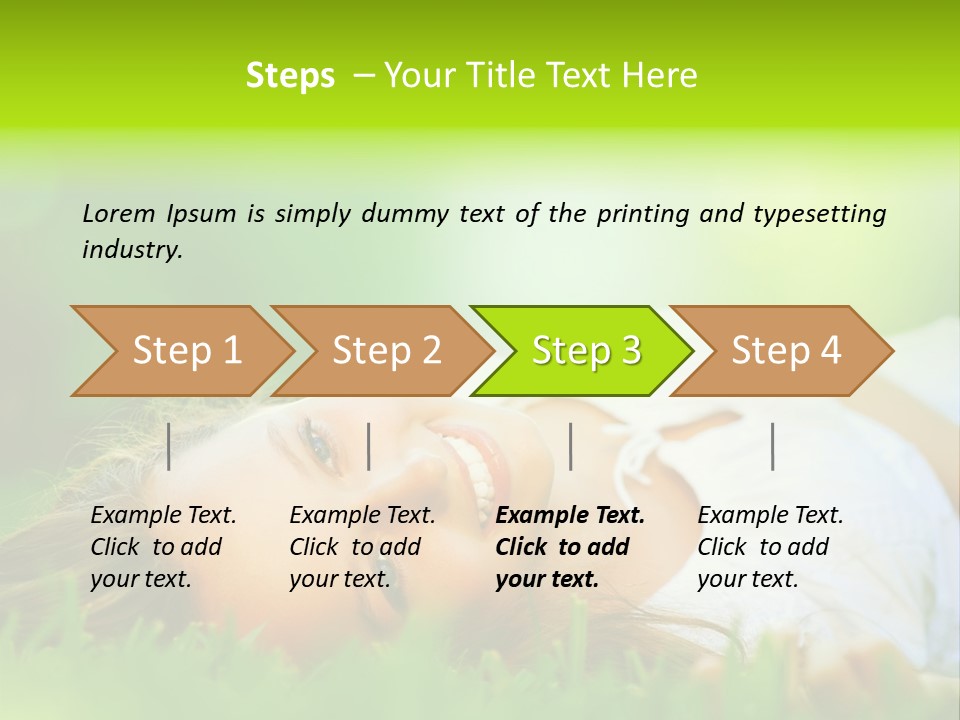 Girl Lying In The Grass PowerPoint Template