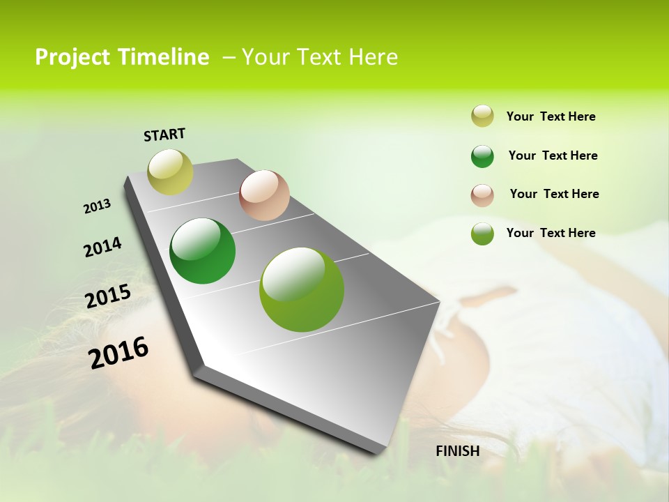 Girl Lying In The Grass PowerPoint Template