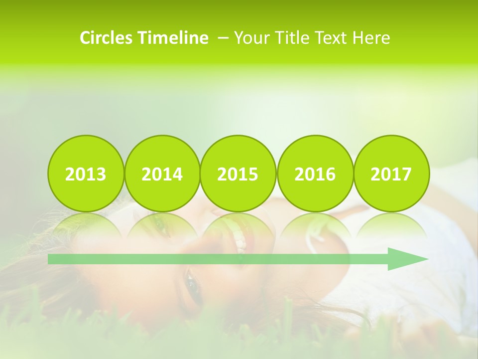 Girl Lying In The Grass PowerPoint Template