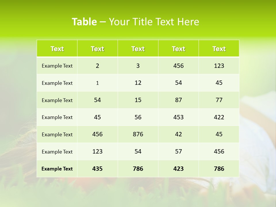 Girl Lying In The Grass PowerPoint Template