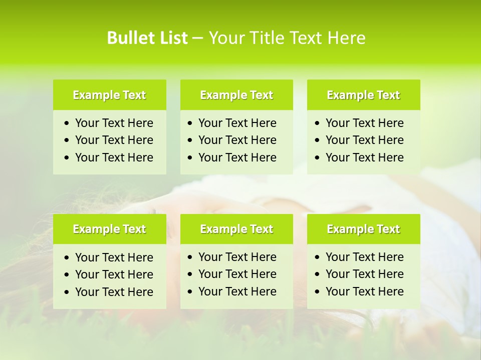 Girl Lying In The Grass PowerPoint Template