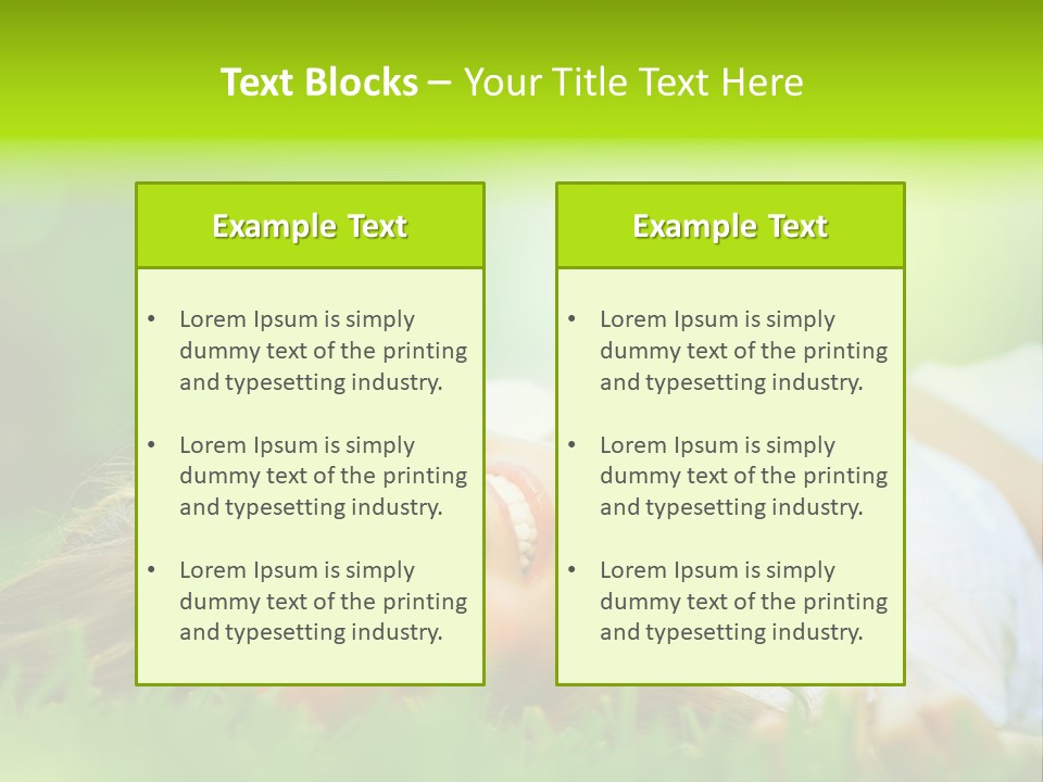 Girl Lying In The Grass PowerPoint Template