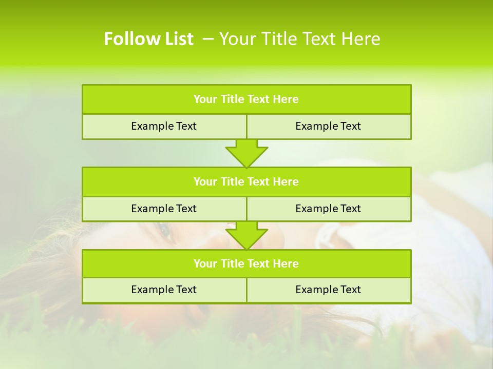 Girl Lying In The Grass PowerPoint Template