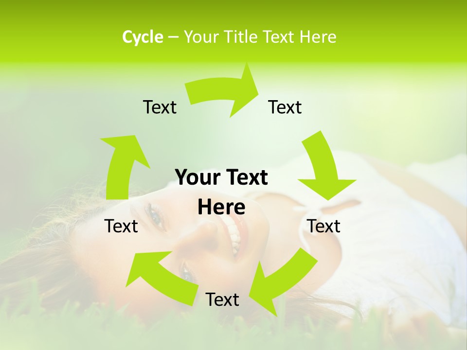 Girl Lying In The Grass PowerPoint Template