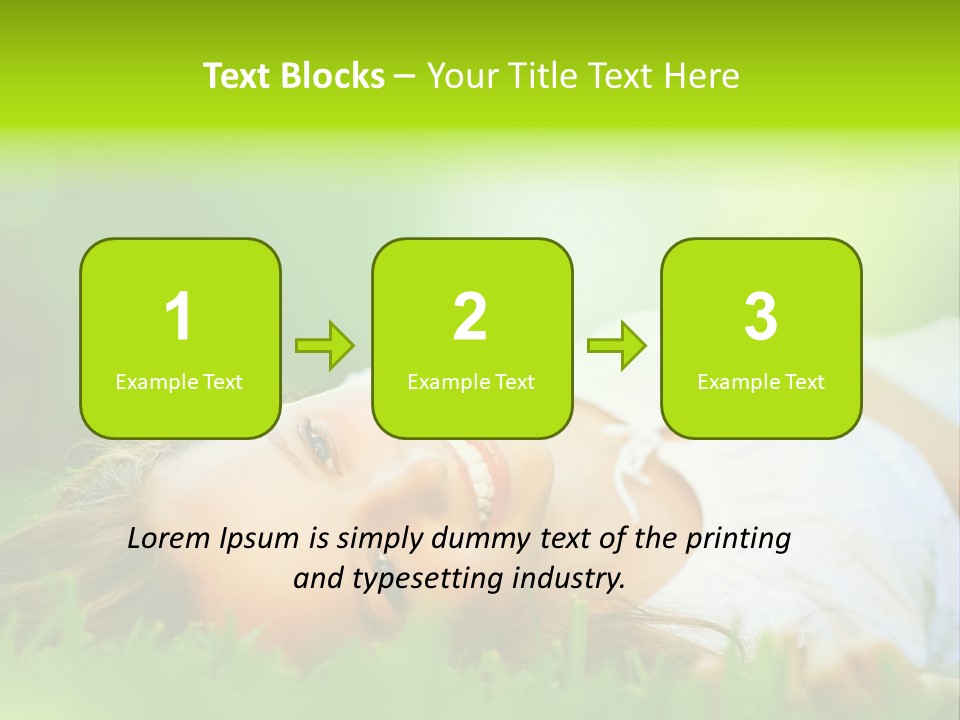 Girl Lying In The Grass PowerPoint Template