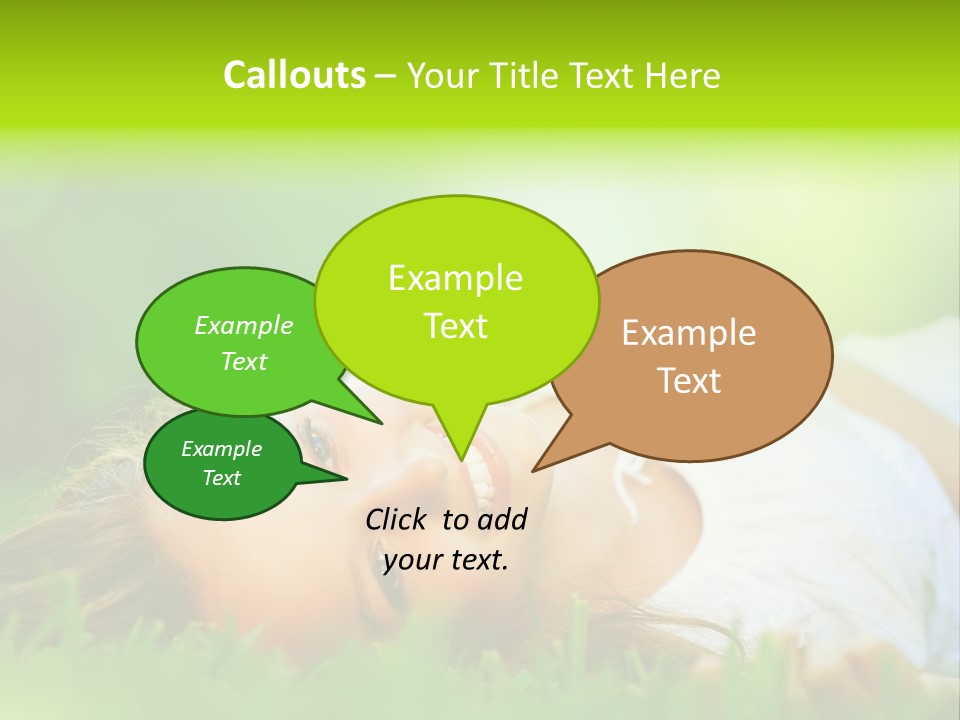 Girl Lying In The Grass PowerPoint Template