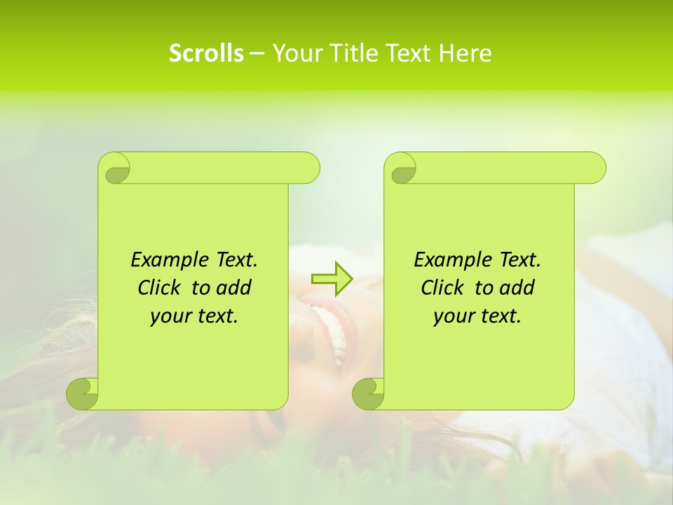 Girl Lying In The Grass PowerPoint Template