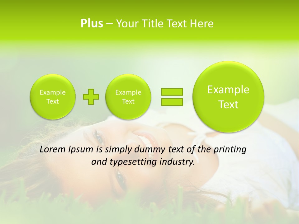 Girl Lying In The Grass PowerPoint Template