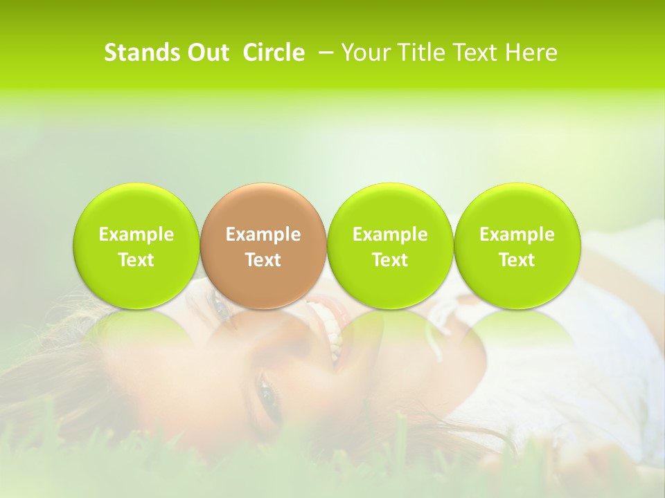 Girl Lying In The Grass PowerPoint Template