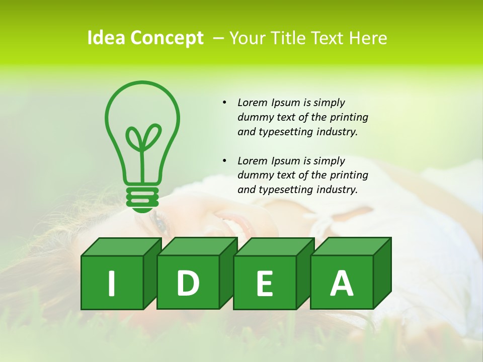 Girl Lying In The Grass PowerPoint Template