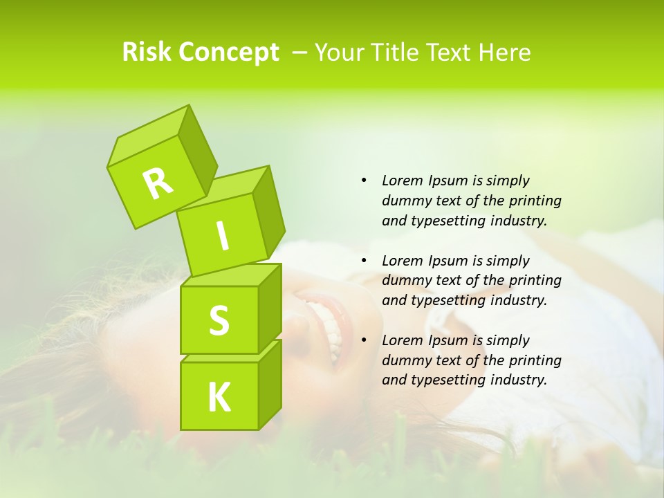 Girl Lying In The Grass PowerPoint Template